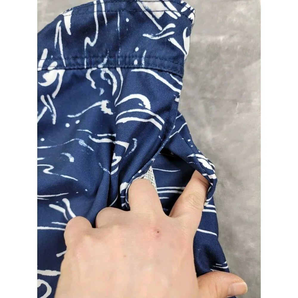 Nautica lined Board shorts Mens Large Blue Pockets,Fish Marlins Swim Trunks‎